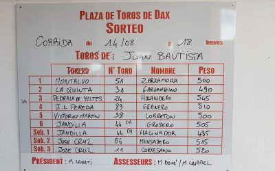 Ya tenemos el orden de lidia de Dax. Granero se lidia en cuarto lugar